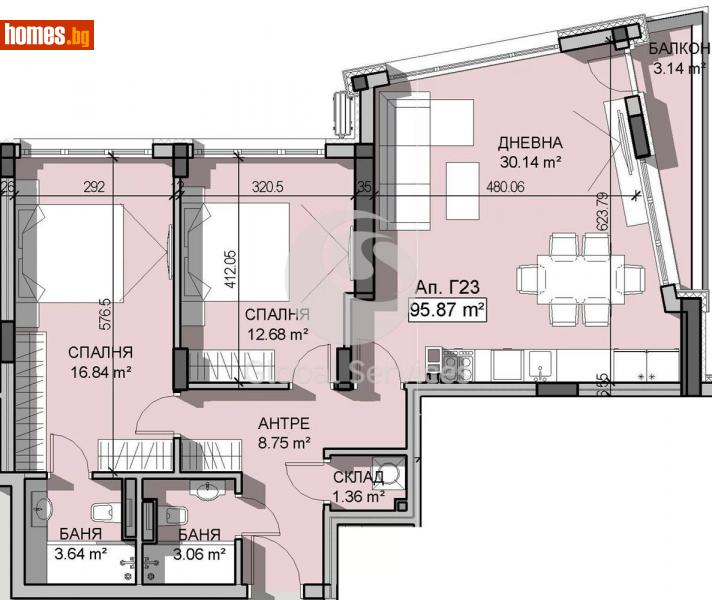 Тристаен, 110m² - Кв. Манастирски Ливади, София - Апартамент за продажба - Глобъл Сървисиз ООД - 116247719