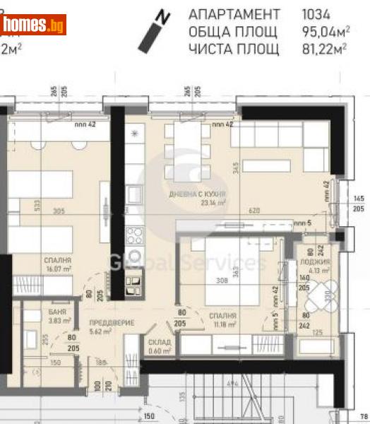 Тристаен, 95m² - Жк. Банишора, София - Апартамент за продажба - Глобъл Сървисиз ООД - 116247735