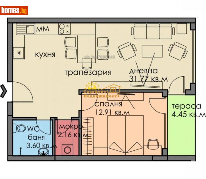 Двустаен, 74m² -  Сарафово, Бургас - Апартамент за продажба - Сарафово Недвижимост - 116259171