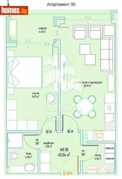 Двустаен, 76m² - Кв. Малинова Долина, София - Апартамент за продажба - Билдинг Бокс - 116276147