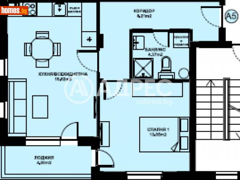 Двустаен, 62m² -  Изгрев, Благоевград - Апартамент за продажба - АДРЕС НЕДВИЖИМИ ИМОТИ - 116290530