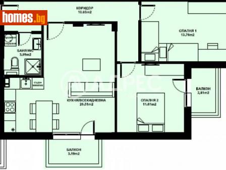 Тристаен, 89m² - Апартамент за продажба - 116290570