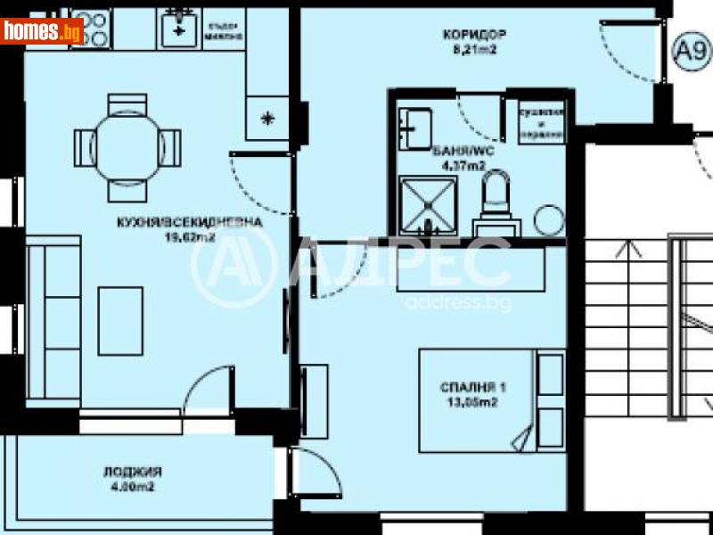 Двустаен, 62m² -  Изгрев, Благоевград - Апартамент за продажба - АДРЕС НЕДВИЖИМИ ИМОТИ - 116290605