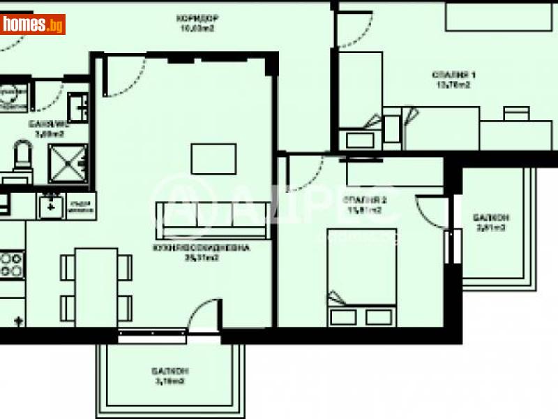 Тристаен, 89m² -  Изгрев, Благоевград - Апартамент за продажба - АДРЕС НЕДВИЖИМИ ИМОТИ - 116290637