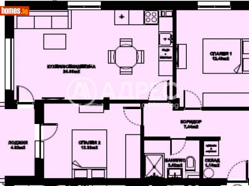 Тристаен, 80m² -  Изгрев, Благоевград - Апартамент за продажба - АДРЕС НЕДВИЖИМИ ИМОТИ - 116306887