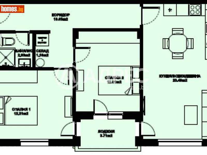 Тристаен, 81m² -  Изгрев, Благоевград - Апартамент за продажба - АДРЕС НЕДВИЖИМИ ИМОТИ - 116306946