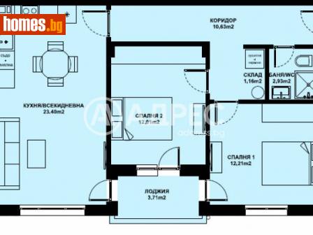 Тристаен, 81m² - Апартамент за продажба - 116307002
