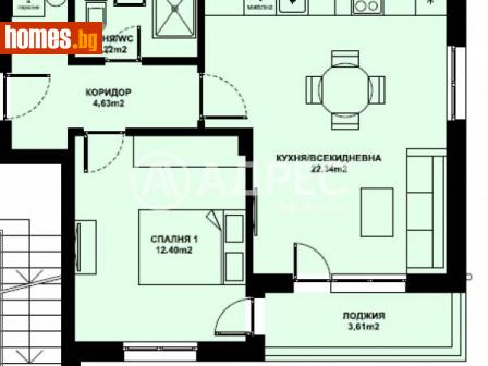 Двустаен, 59m² - Апартамент за продажба - 116307005