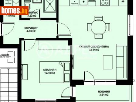 Двустаен, 59m² - Апартамент за продажба - 116307009