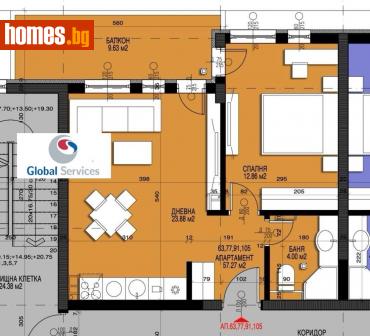 Двустаен, 68m² - Апартамент за продажба - 116323320