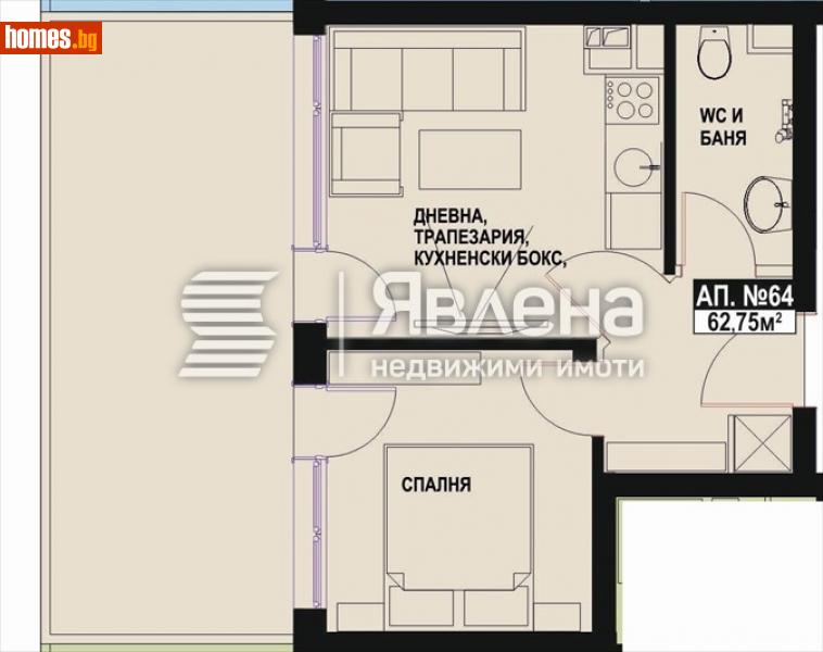 Двустаен, 63m² - Гр.Поморие, Бургас - Апартамент за продажба - ЯВЛЕНА - 116328025