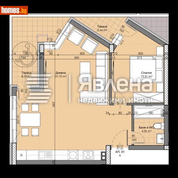 Двустаен, 97m² - Жк. Христо Смирненски, Пловдив - Апартамент за продажба - ЯВЛЕНА - 116328164