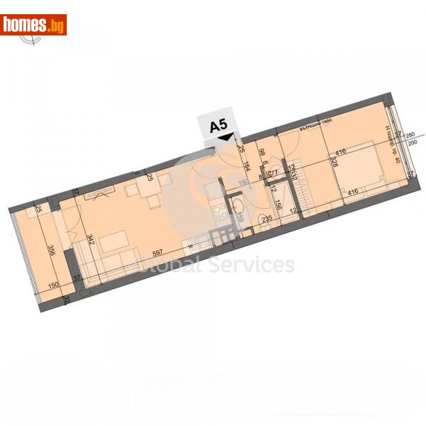 Двустаен, 64m² - Жк. Хаджи Димитър, София - Апартамент за продажба - Глобъл Сървисиз ООД - 116342771