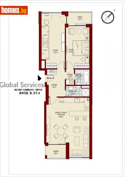 Тристаен, 114m² - Жк. Сердика, София - Апартамент за продажба - Глобъл Сървисиз ООД - 116342811