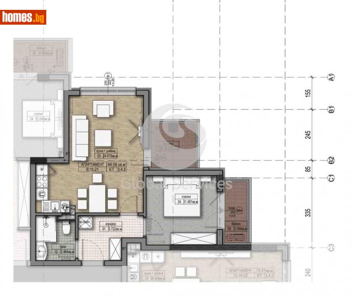 Двустаен, 77m² - Жк. Дружба 2, София - Апартамент за продажба - Глобъл Сървисиз ООД - 116342911
