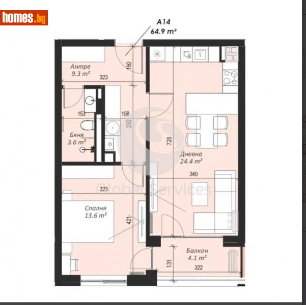 Двустаен, 76m² - Кв. Кръстова Вада, София - Апартамент за продажба - Глобъл Сървисиз ООД - 116342925