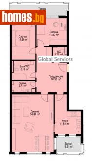 Тристаен, 152m² - Апартамент за продажба - 116343041