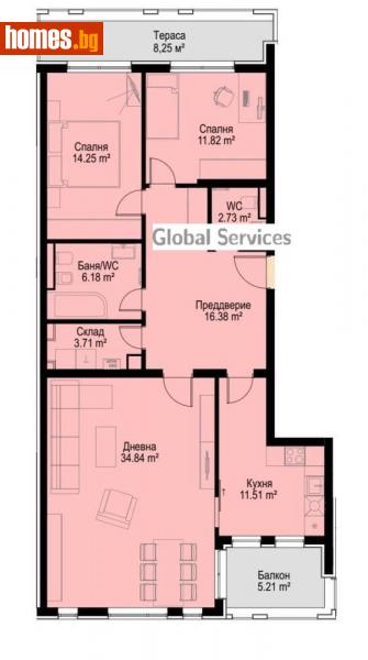 Тристаен, 152m² - Кв. Бояна, София - Апартамент за продажба - Глобъл Сървисиз ООД - 116343041