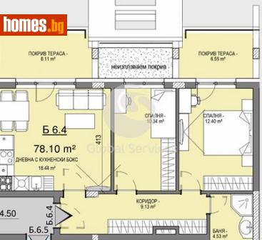Тристаен, 91m² - Апартамент за продажба - 116343410