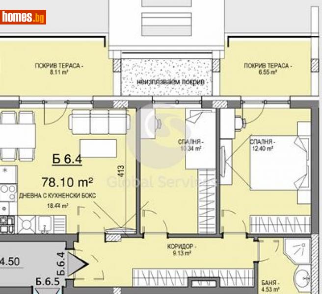 Тристаен, 91m² -  Студентски Град, София - Апартамент за продажба - Глобъл Сървисиз ООД - 116343410