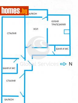 Тристаен, 101m² - Апартамент за продажба - 116343809