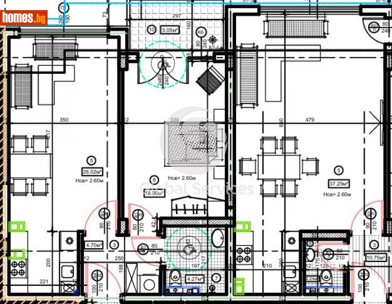 Двустаен, 80m² - Жк. Зона Б5, София - Апартамент за продажба - Глобъл Сървисиз ООД - 116343976