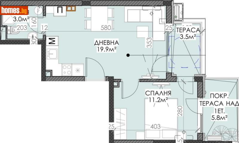 Двустаен, 62m² -  Сарафово, Бургас - Апартамент за продажба - Сарафово Недвижимост - 116356014