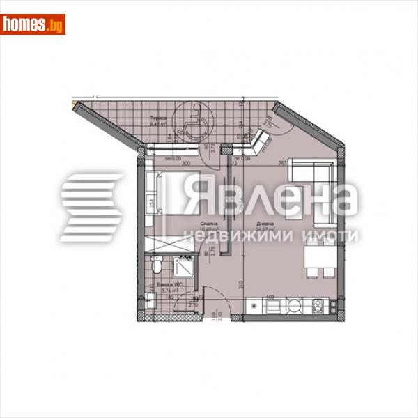 Двустаен, 73m² - Жк. Христо Смирненски, Пловдив - Апартамент за продажба - ЯВЛЕНА - 116393945