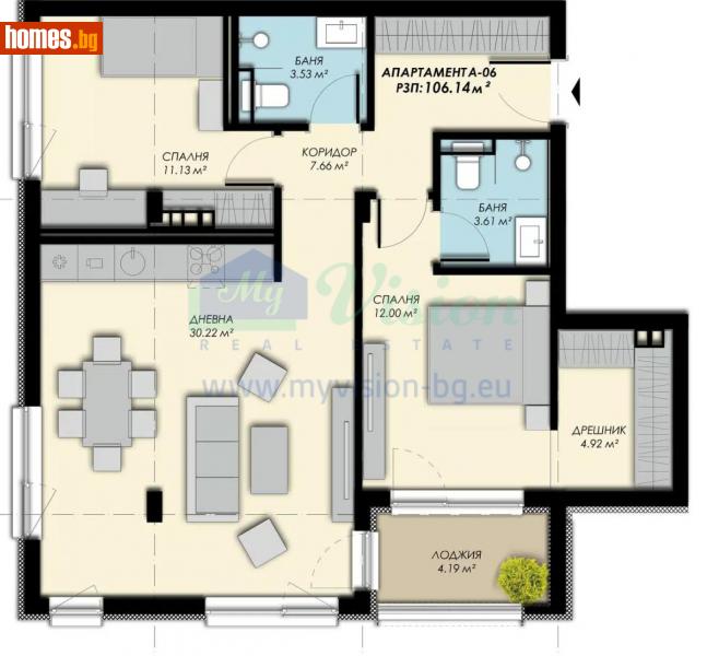 Тристаен, 106m² - , София - Апартамент за продажба - Myvision Real Estate - 116398497