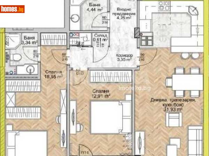 Тристаен, 110m² - Жк. Люлин 8, София - Апартамент за продажба - ИМОТЕКА АД - 116444055