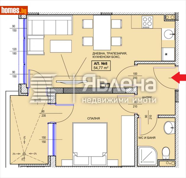 Двустаен, 66m² - Гр.Поморие, Бургас - Апартамент за продажба - ЯВЛЕНА - 116444280