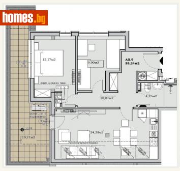 Тристаен, 119m² - Апартамент за продажба - 116445351