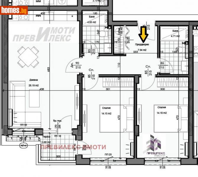 Тристаен, 108m² - Кв. Кършияка, Пловдив - Апартамент за продажба - Превилекс имоти ЕООД - 116452606