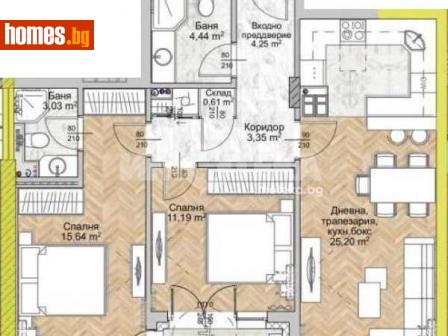 Тристаен, 97m² - Апартамент за продажба - 116460199