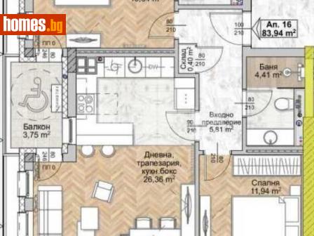 Тристаен, 97m² - Апартамент за продажба - 116460201