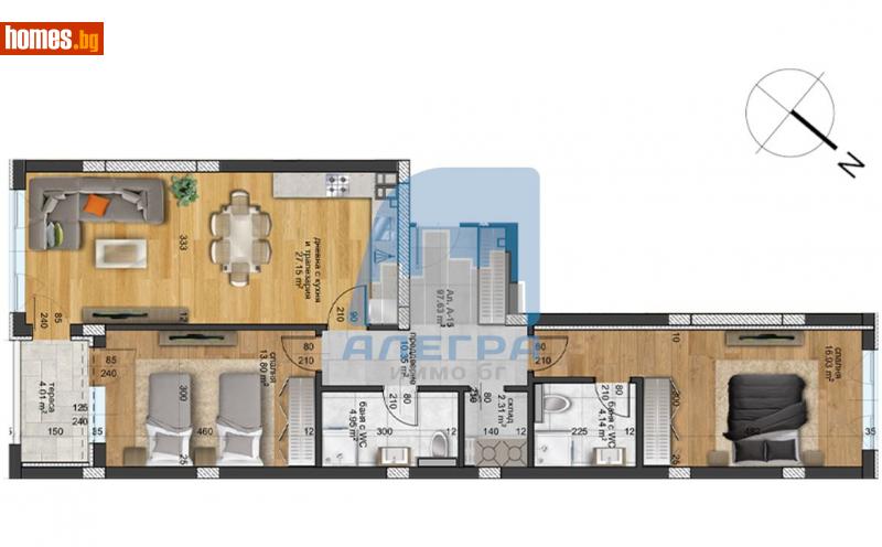 Тристаен, 110m² - Жк. Христо Смирненски, Пловдив - Апартамент за продажба - Alegra ImmoBG - 116484863