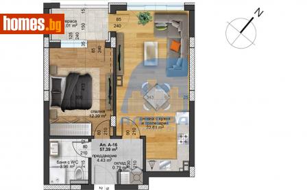 Двустаен, 65m² - Апартамент за продажба - 116484866