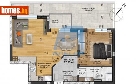 Двустаен, 76m² - Апартамент за продажба - 116484872