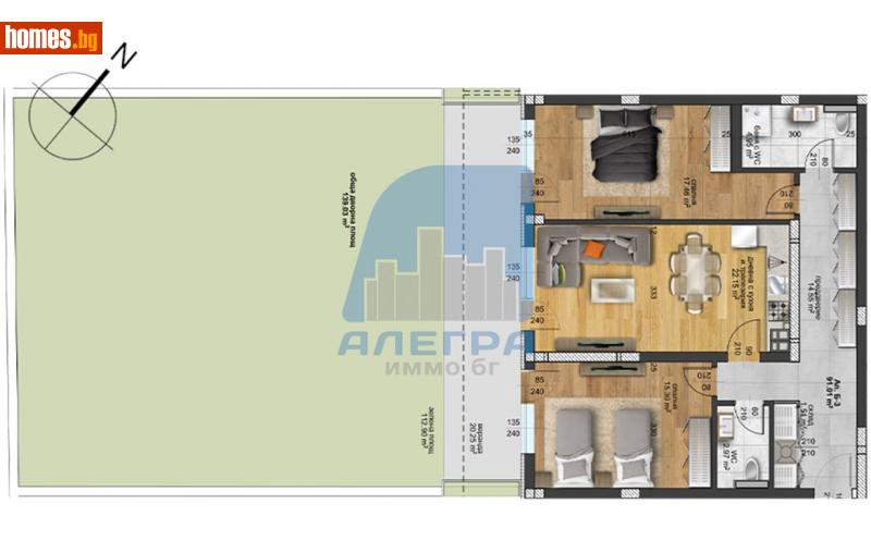 Тристаен, 97m² - Жк. Христо Смирненски, Пловдив - Апартамент за продажба - Alegra ImmoBG - 116484881