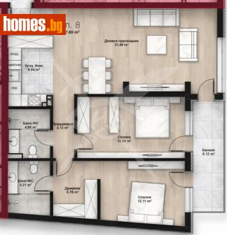 Тристаен, 123m² - Апартамент за продажба - 116502921