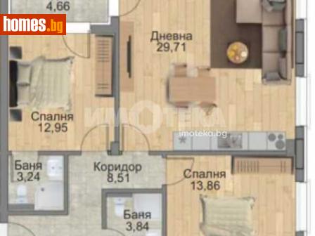 Тристаен, 101m² - Апартамент за продажба - 116505438