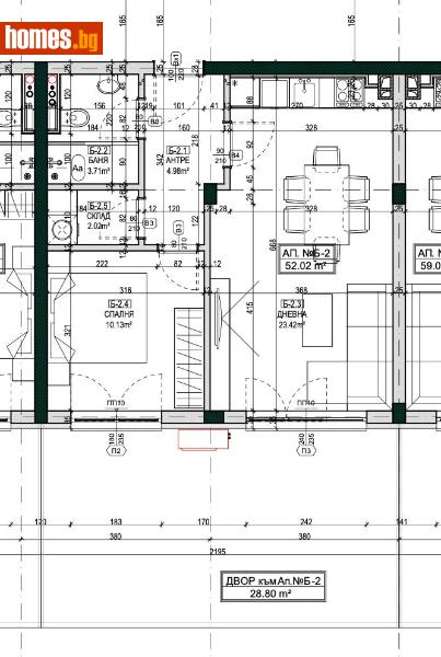 Двустаен, 60m² - Кв. Витоша, София - Апартамент за продажба - Титан Пропъртис  - 116514381