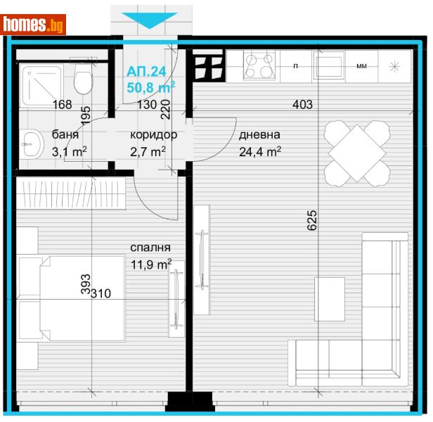 Двустаен, 59m² - Кв. Аспарухово, Варна - Апартамент за продажба - Stefanov - 116517383