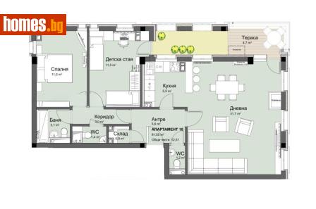 Тристаен, 102m² - Апартамент за продажба - 116517517