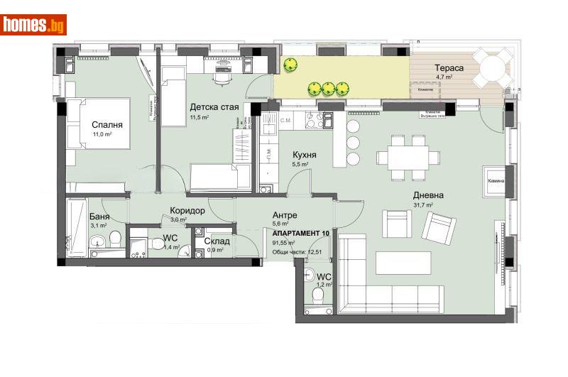 Тристаен, 102m² - Жк. Красно Село, София - Апартамент за продажба - Титан Пропъртис - 116517517