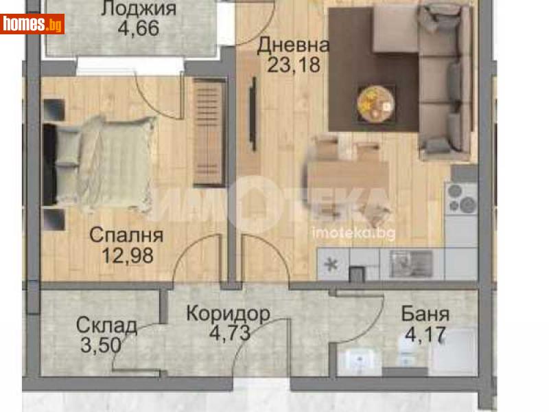 Двустаен, 69m² - Кв. Княжево, София - Апартамент за продажба - ИМОТЕКА АД - 116520430