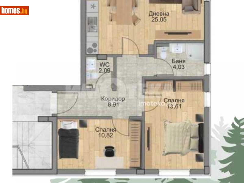 Тристаен, 94m² - Кв. Княжево, София - Апартамент за продажба - ИМОТЕКА АД - 116520434