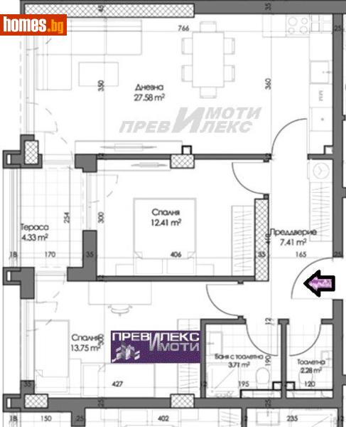 Тристаен, 99m² - Жк. Гагарин, Пловдив - Апартамент за продажба - Превилекс имоти ЕООД - 116524654
