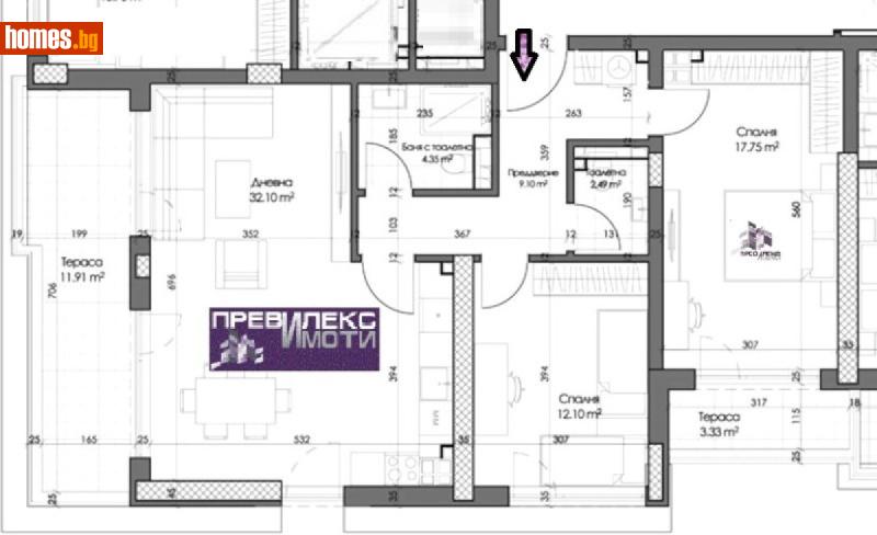 Тристаен, 117m² - Кв. Кършияка, Пловдив - Апартамент за продажба - Превилекс имоти ЕООД - 116529551