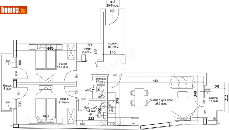 Тристаен, 104m² -  Цветен, Варна - Апартамент за продажба - ГРАДЕВ ООД - 116540144